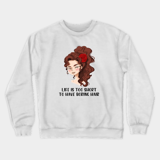 Curly Hair Crewneck Sweatshirt by Ghaida Shop